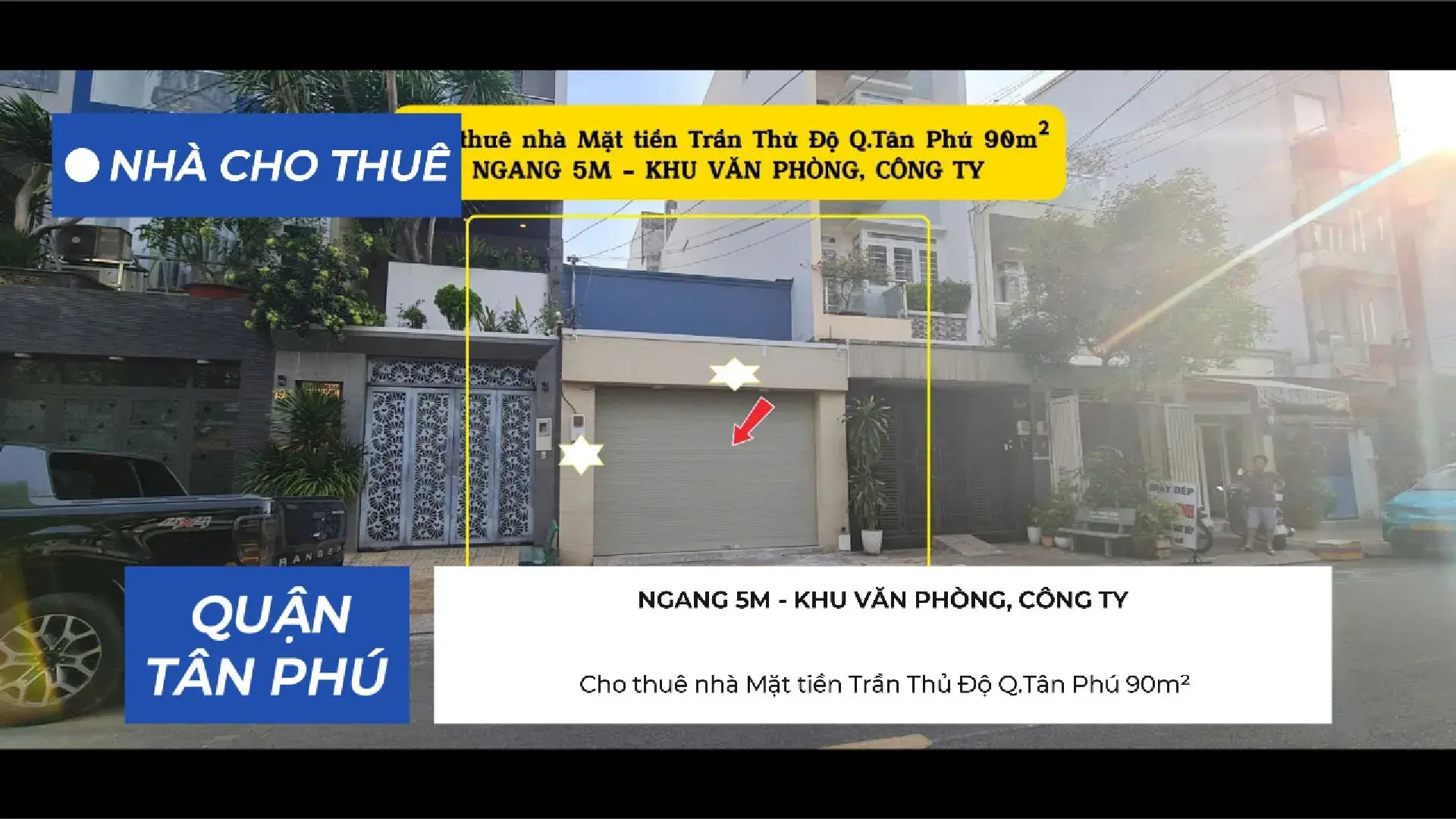Cho thuê nhà Mặt tiền Trần Thủ Độ Q.Tân Phú 90m² – NGANG 5M – 15 Triệu
